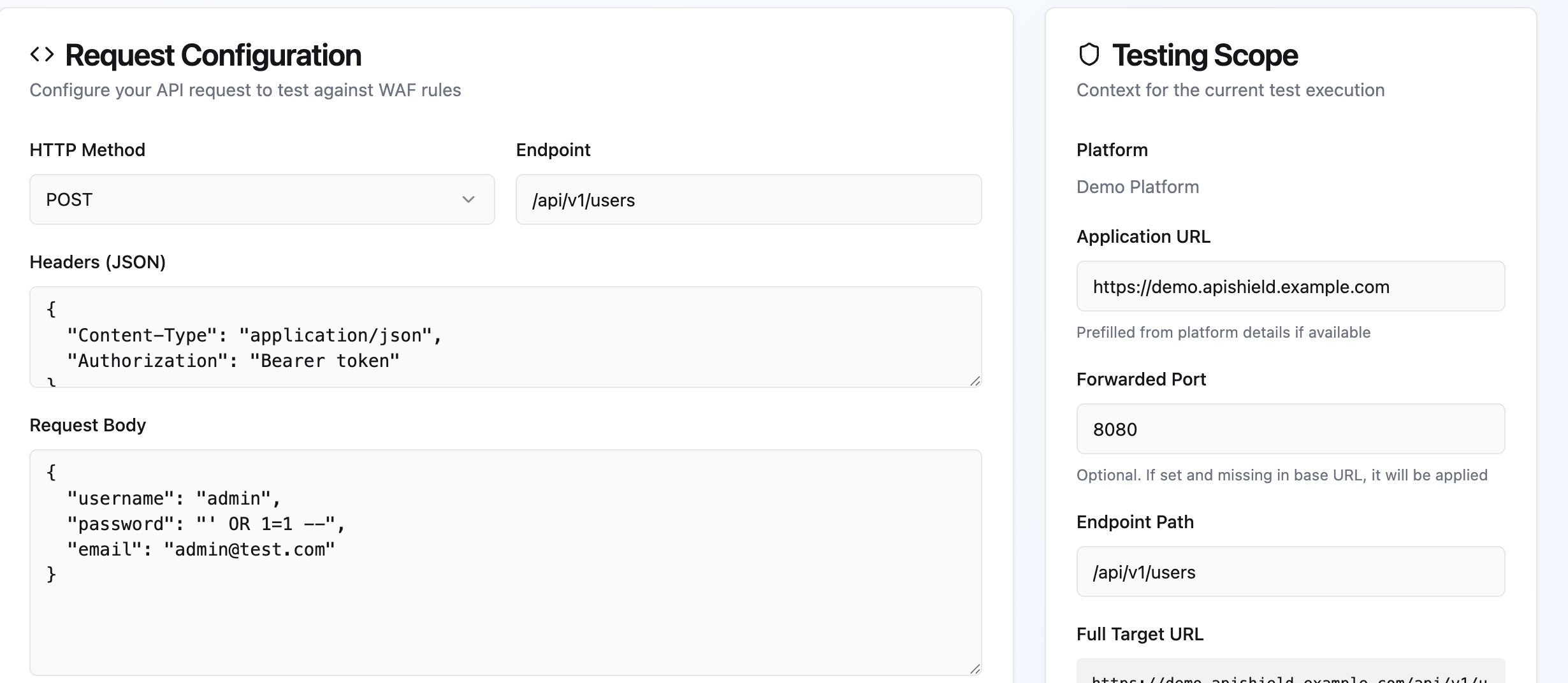 Vulnerability Scanning interface