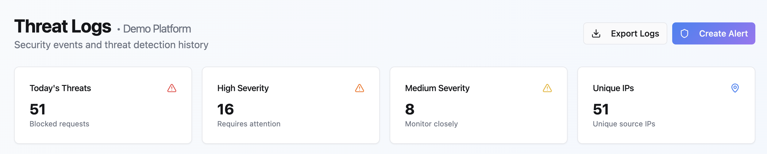 WAF Protection interface